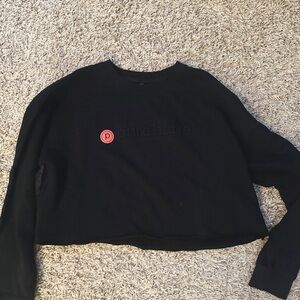 Pure Barre Black cropped Sweatshirt with Red Logo sz S